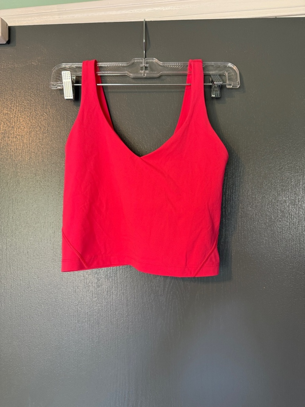 Hot pink V-Neck Cropped Tank Top